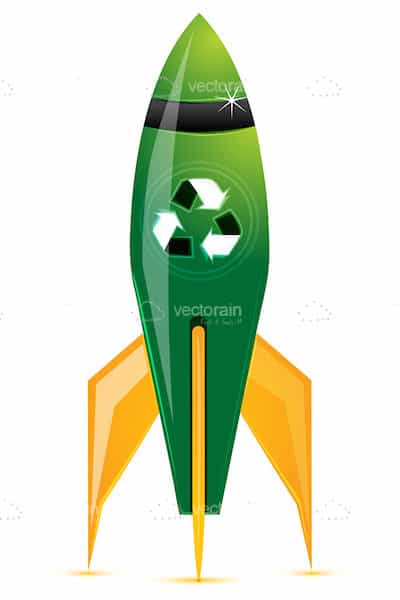 Green Recycling Rocket - Vectorjunky - Free Vectors, Icons, Logos and More